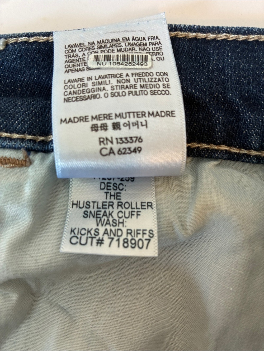 Mother Superior Hustler Roller Sneak Cuff Jeans Wide Leg High Rise Denim 33 - Picture 10 of 10